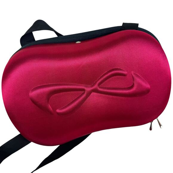 Nfinity Red Zip Around Hard Sided Cheerleading Shoe Case Shoulder Strap - Picture 3 of 5